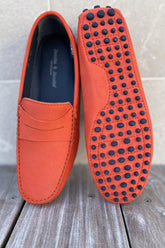 BONIFACIO – Mocassins Bride Nubuck – Homme – Mandarine